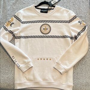 Supply & Demand White and Gold Crewneck Sweatshirt NWT